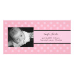 Faire-part de naissance de carte photo de pois photocarte