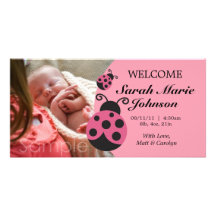 Faire-part de naissance de coccinelle de bébé cartes avec photo