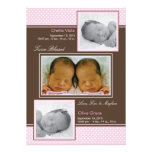 Faire-part de naissance de fille de filles de jume