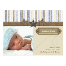 Faire-part de naissance de Jesse Cole Cartes Postales