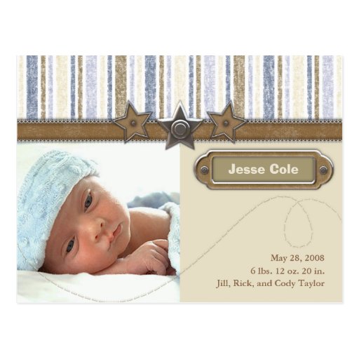 Faire-part de naissance de Jesse Cole Cartes Postales