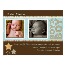 Faire-part de naissance de Mattias de rodéo Carte Postale