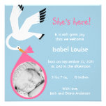 Faire-part de naissance de photo de bébé - fille