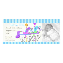 Faire-part de naissance de photo de carrousel