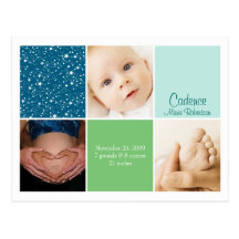 Faire-part de naissance de photo de l'étoile 3 carte postale