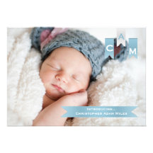 Faire-part de naissance de photo de rubans