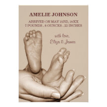Faire-part de naissance de pieds de bébé