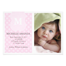 Faire-part de naissance de point de polka