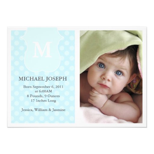 Faire-part de naissance de point de polka