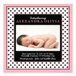 Faire-part de naissance de point de polka de photo