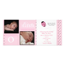 Faire-part de naissance de Rose-Coccinelle