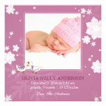 Faire-part de naissance de rose de bébé d'hiver de