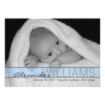 Faire-part de naissance de ruban bleu