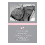 Faire-part de naissance d'étapes de bébé - rose