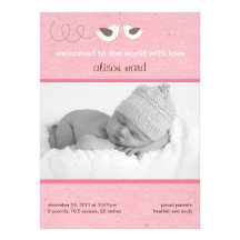 Faire-part de naissance d'oiseau de bébé