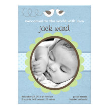 Faire-part de naissance d'oiseau de bébé