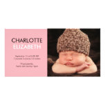 Faire-part de naissance doux de bébé de simplicité cartes de vœux avec photo