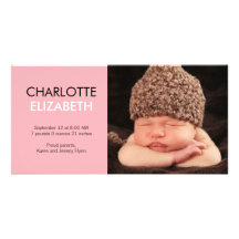 Faire-part de naissance doux de bébé de simplicité cartes de vœux avec photo