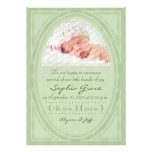 Faire-part de naissance d'ovales de vert sauge