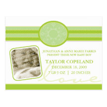 Faire-part de naissance du plancton végétal de béb cartes postales
