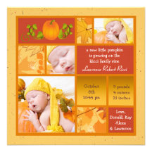 Faire-part de naissance élégant de carré de photo 