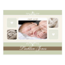 FAIRE-PART DE NAISSANCE : : flourish1 - garçon Carte Postale