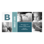 Faire-part de naissance initial de bébé de pois photocarte