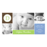 Faire-part de naissance initial moderne de bébé photocarte customisée