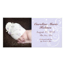 Faire-part de naissance pour une fille cartes avec photo