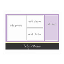 Faire-part de naissance : Pourpre Cartes Postales