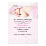 Faire-part de naissance rose floral de photo