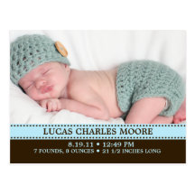 Faire-part de naissance simplement avec du charme  cartes postales