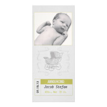 Faire-part de naissance unisexe vintage de voiture