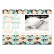Faire-part de naissance vert de bébé de lierre