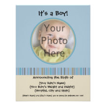 Faire-part de photo de bébé de garçon