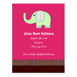 Faire-part d'éléphant de bébé carte postale