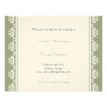 Faire-part en filigrane vert de mariage de frontiè