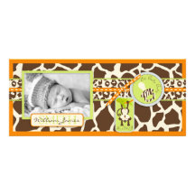 Faire-part grand de bébé de jungle
