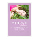 Faire-part lilas mignon Girly d'obtention du diplô