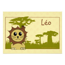 Faire-part naissance le roi de la savane - lion