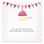 Faire-part rose de bébé de petit gâteau
