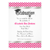 Faire-part rose et blanc d'obtention du diplôme de invitations