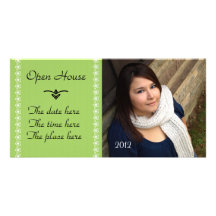 faire-part vert de maison ouverte photocartes personnalisées