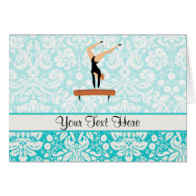 Faisceau d'équilibre de gymnastique carte de vœux