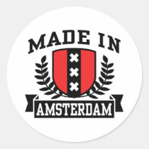 Fait à Amsterdam Autocollants Ronds