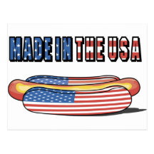 Fait chez le hot-dog patriotique des Etats-Unis Cartes Postales