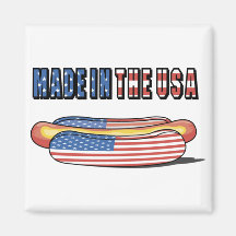 Fait chez le hot-dog patriotique des Etats-Unis Magnets