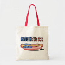 Fait chez le hot-dog patriotique des Etats-Unis Sacs De Toile