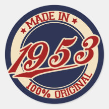Fait en 1953 autocollants ronds