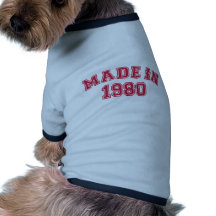 Fait en 1980 tee-shirt pour animal domestique
